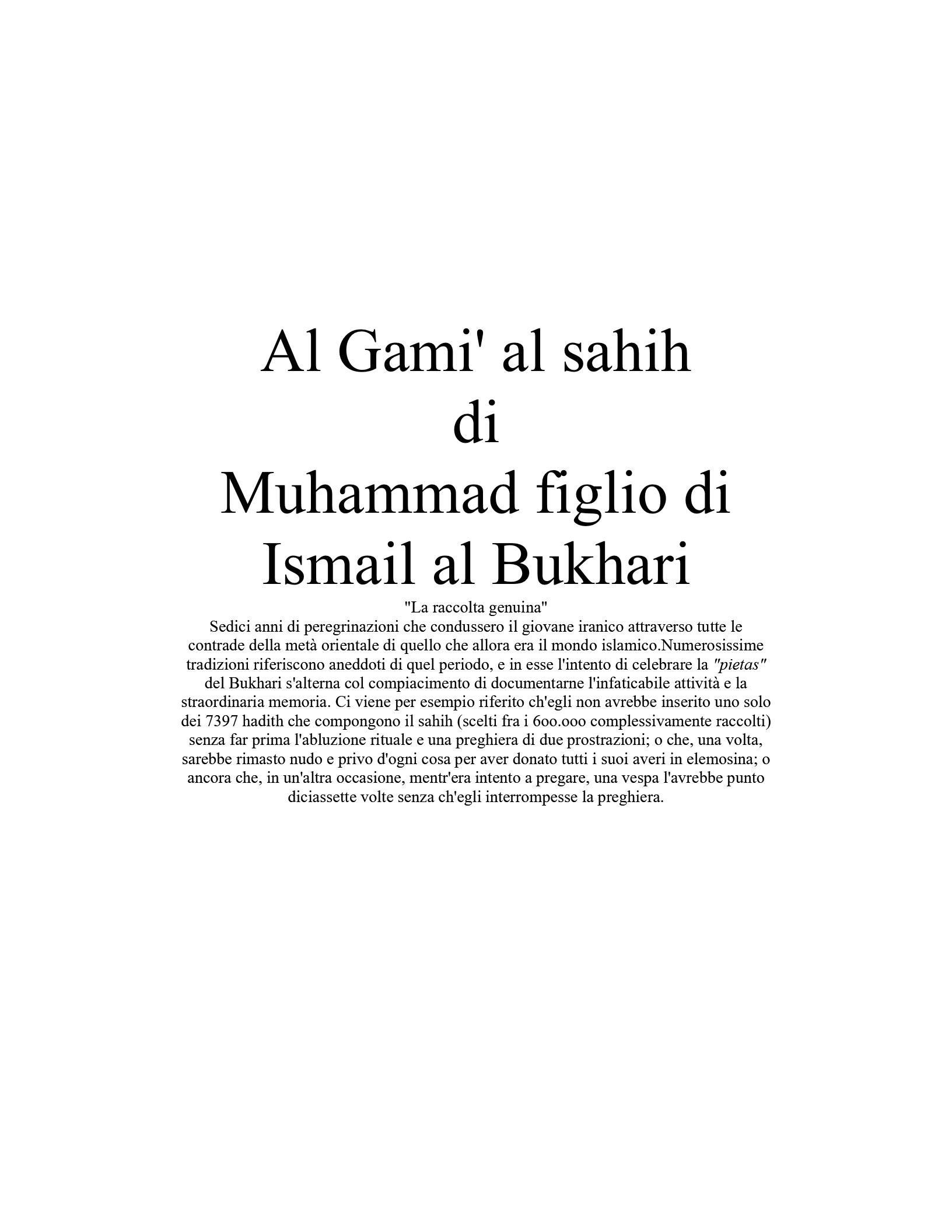 sahih bukhari