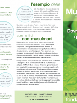 Volantino informativo Il profeta Muhammad pbsl