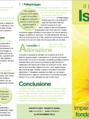 Volantino Informativo a proposito di Islam