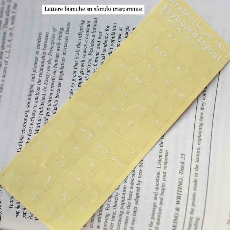 Adesivi tastiera araba bianco